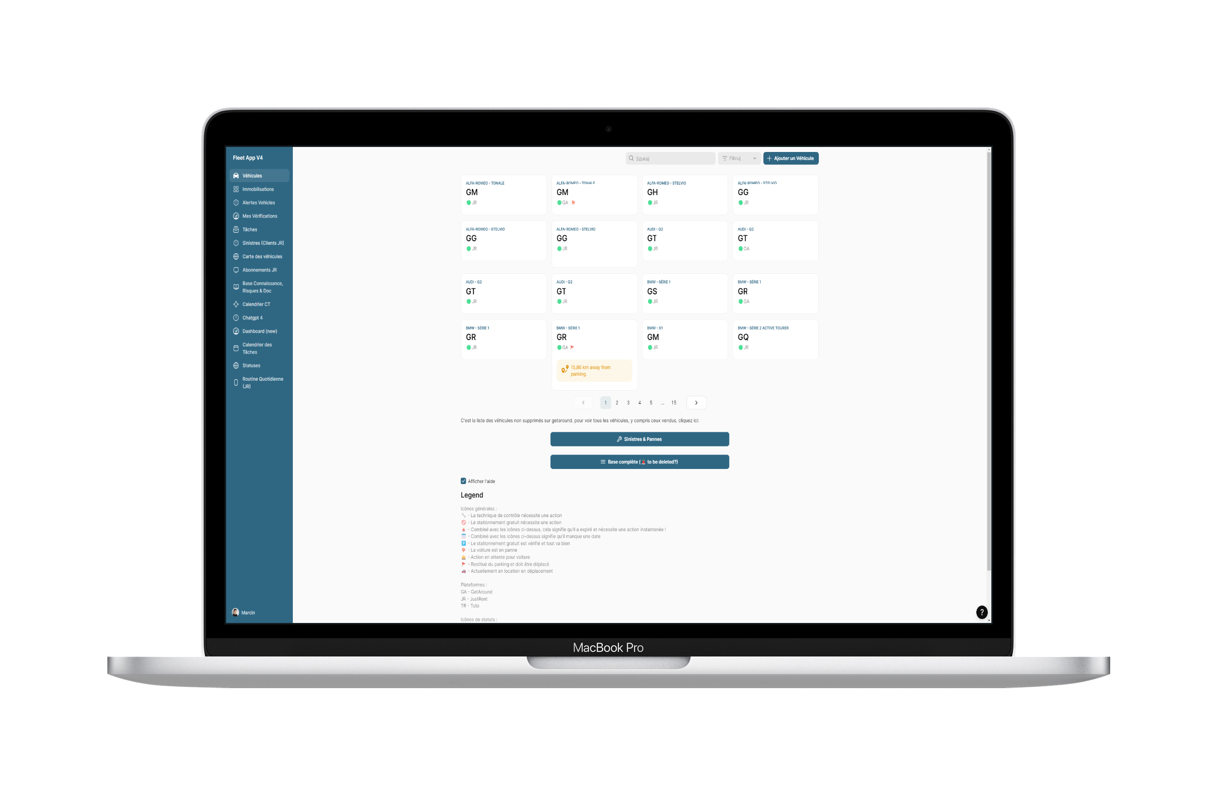 JustRent Fleet App website screenshot